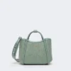 Extra-small raffia-look basketweave marine bag, sage green