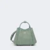 Extra-small raffia-look basketweave marine bag, sage green