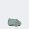 Extra-small raffia-look basketweave marine bag, sage green