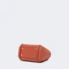 Extra-small raffia-look basketweave marine bag, terra cotta