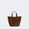 Extra-small split leather archetipo bag, dark brown