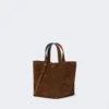 Extra-small split leather archetipo bag, dark brown