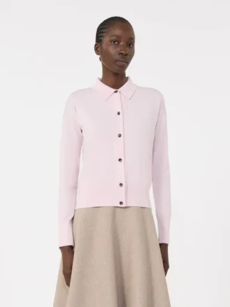 Feminine wool cardigan, pink
