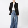 Fitted gabardine shirt jacket, black Fitted gabardine shirt jacket, black