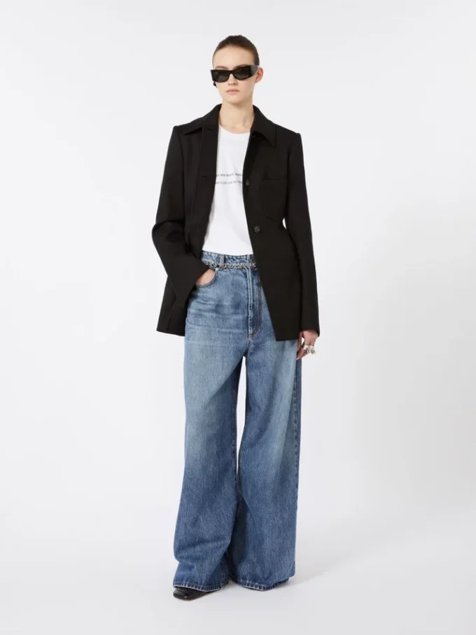 Fitted gabardine shirt jacket, black Fitted gabardine shirt jacket, black
