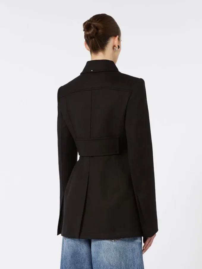Fitted gabardine shirt jacket, black Fitted gabardine shirt jacket, black