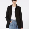 Fitted gabardine shirt jacket, black Fitted gabardine shirt jacket, black