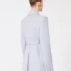 Fitted gabardine shirt jacket, medium grey
