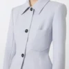 Fitted gabardine shirt jacket, medium grey