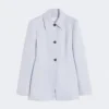 Fitted gabardine shirt jacket, medium grey
