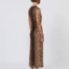 Fitted tulle jersey dress, beige shaded Fitted tulle jersey dress, beige shaded