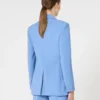 Fitted wool crepe blazer, light blue Fitted wool crepe blazer, light blue