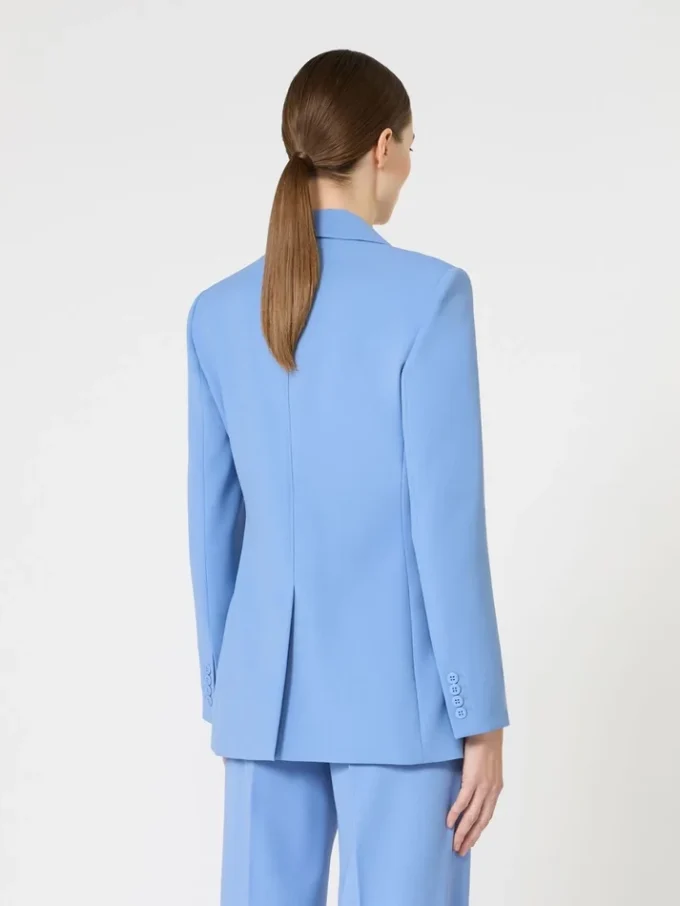 Fitted wool crepe blazer, light blue Fitted wool crepe blazer, light blue
