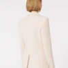 Fitted wool crepe blazer, pink