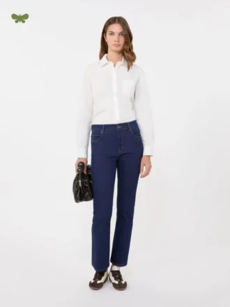 Five-pocket stretch denim jeans, navy