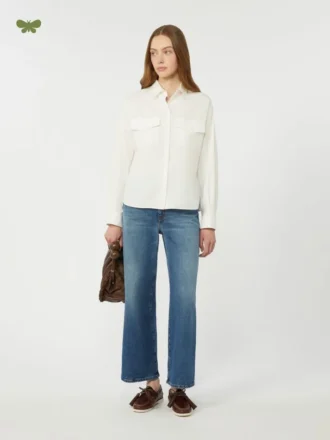 Flared comfortable denim jeans, navy