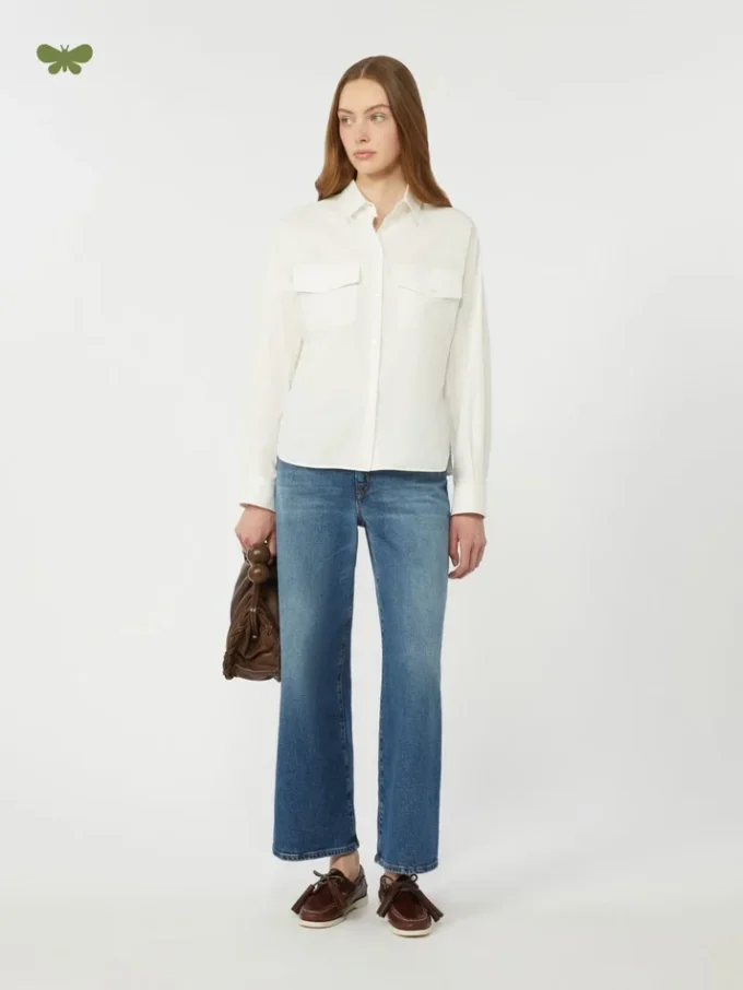 Flared comfortable denim jeans, navy