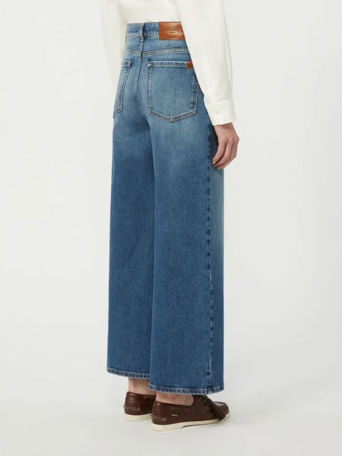 Flared comfortable denim jeans, navy