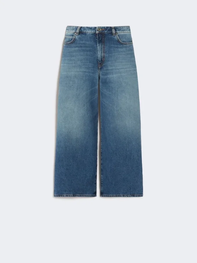 Flared comfortable denim jeans, navy
