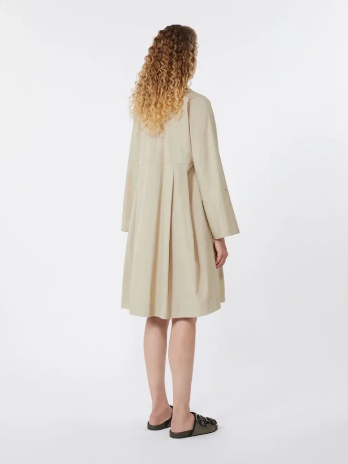 Flared cotton-poplin dress, sand Flared cotton-poplin dress, sand