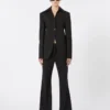 Flared pinstripe wool trousers, black Flared pinstripe wool trousers, black
