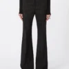 Flared pinstripe wool trousers, black Flared pinstripe wool trousers, black