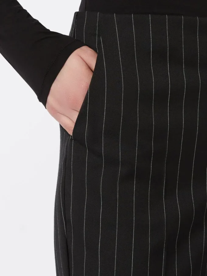 Flared pinstripe wool trousers, black Flared pinstripe wool trousers, black