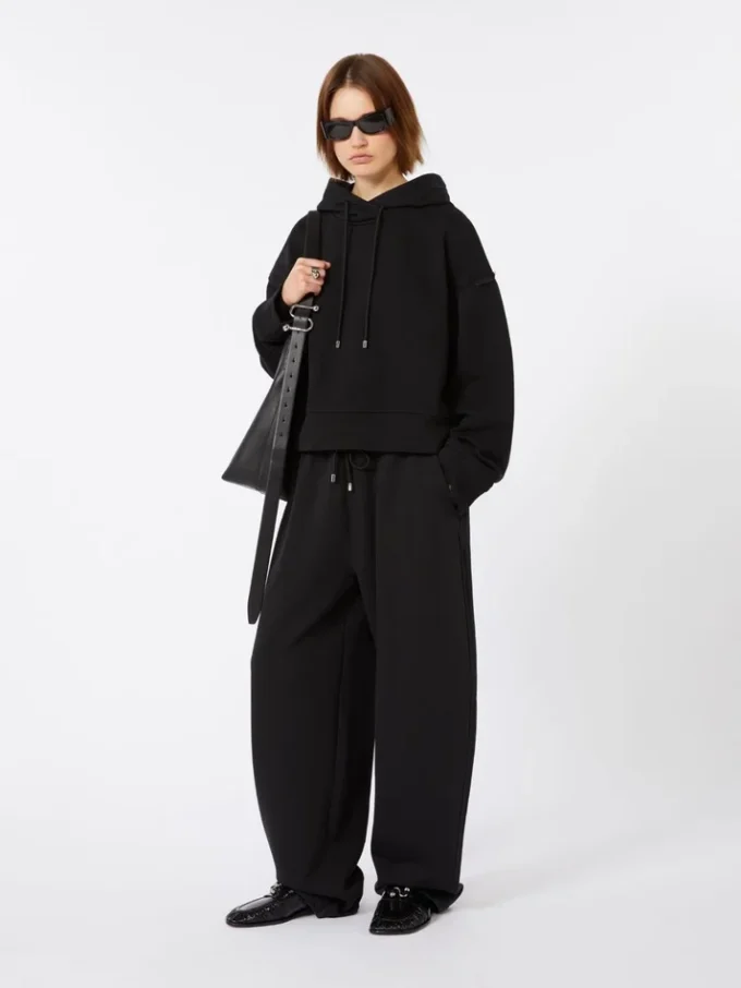 Fleece trousers, black