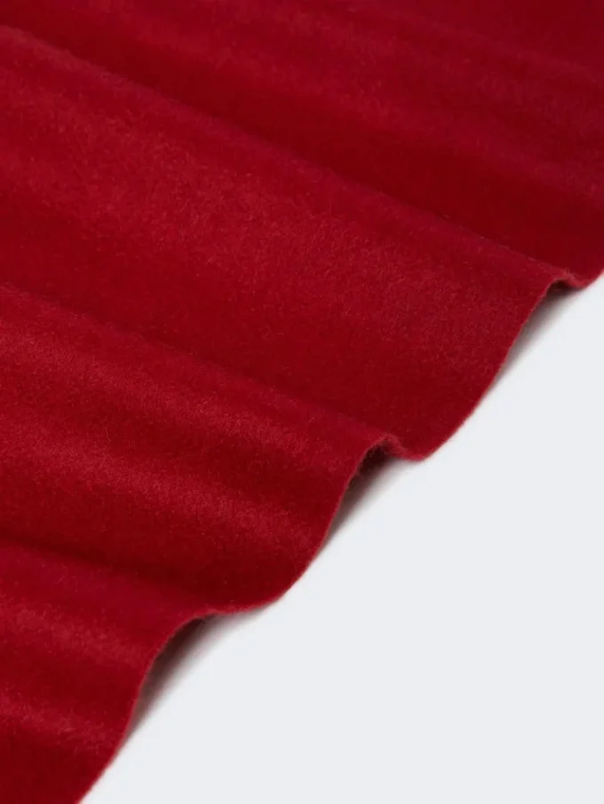 Fringed cashmere stole, dark red