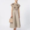 Full, tech wool skirt, sand