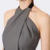 Gabardine wool sleeveless jacket, medium grey Gabardine wool sleeveless jacket, medium grey