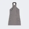 Gabardine wool sleeveless jacket, medium grey Gabardine wool sleeveless jacket, medium grey
