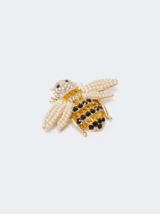Glass brooch, black