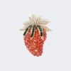 Glass brooch, red