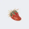 Glass brooch, red
