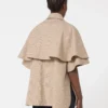 Glen plaid cotton cloak, tobacco