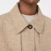 Glen plaid cotton cloak, tobacco