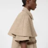 Glen plaid cotton cloak, tobacco