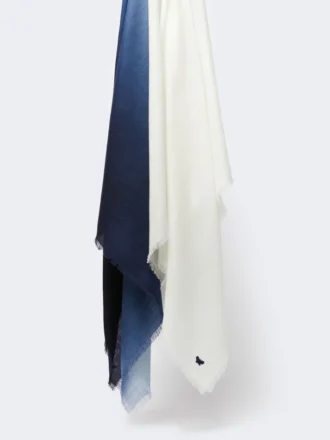 Gradient wool shawl, midnightblue