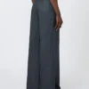 Herringbone linen twill trousers, medium grey