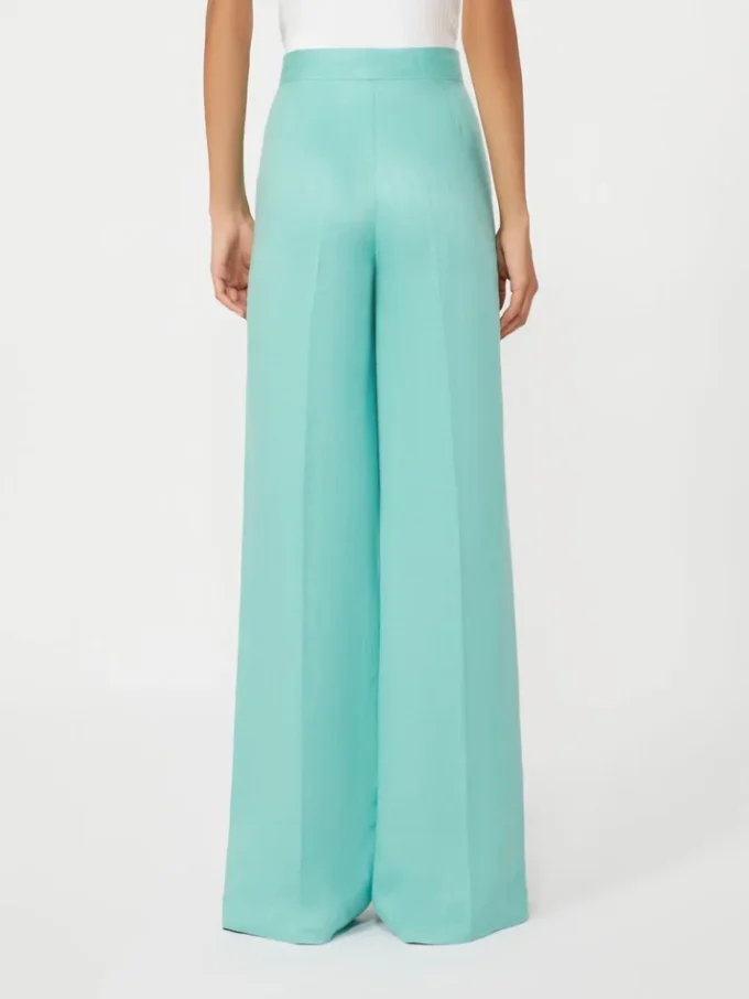 Herringbone linen twill trousers, water