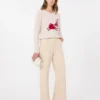 Inlay-detail cashmere sweater, sand Inlay-detail cashmere sweater, sand