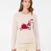 Inlay-detail cashmere sweater, sand Inlay-detail cashmere sweater, sand