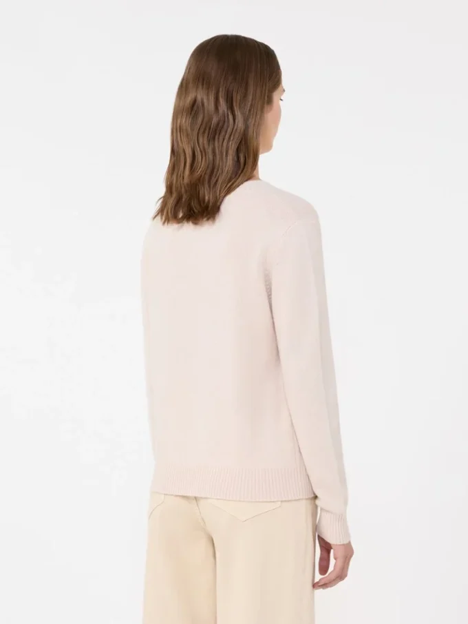 Inlay-detail cashmere sweater, sand Inlay-detail cashmere sweater, sand