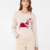 Inlay-detail cashmere sweater, sand Inlay-detail cashmere sweater, sand