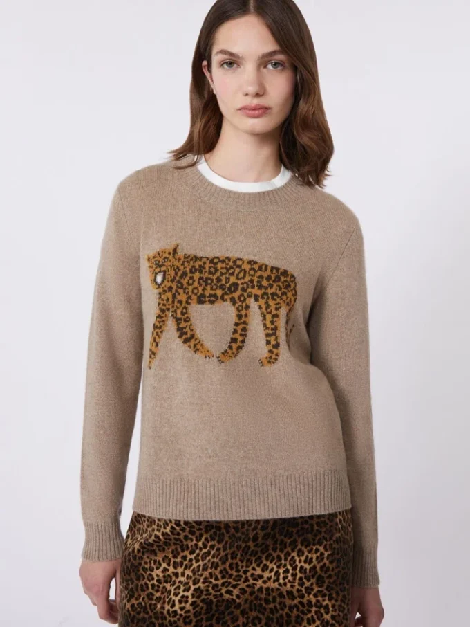 Inlay-detail cashmere sweater, turtledove Inlay-detail cashmere sweater, turtledove
