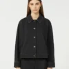 Jacket in jersey-effect denim, ultramarine