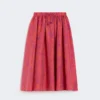 Jacquard cotton and silk midi skirt, coral Jacquard cotton and silk midi skirt, coral