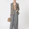 Jacquard jersey blazer, black grey