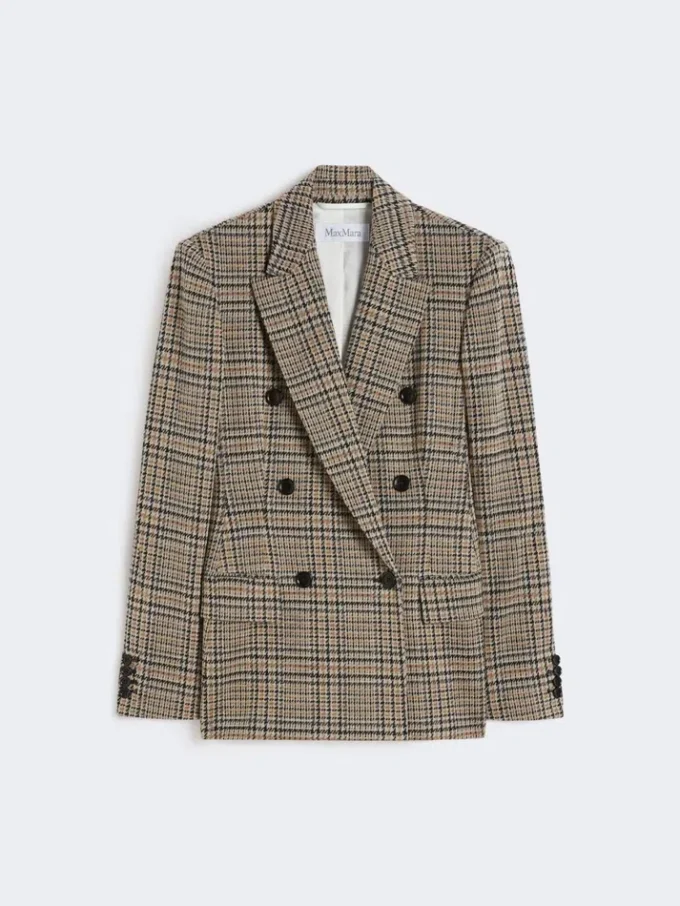 Jacquard jersey blazer, black grey